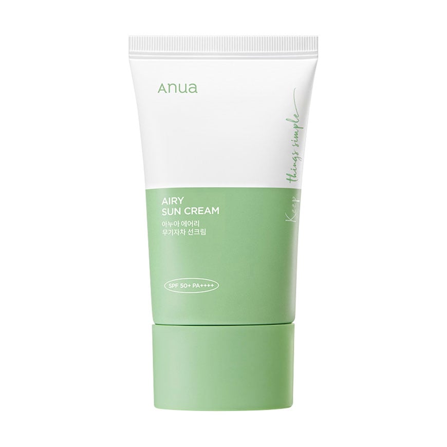 Легкий мінеральний сонцезахисний крем для обличчя Anua Airy Sun Cream, SPF 50+ PA++++, 50 мл