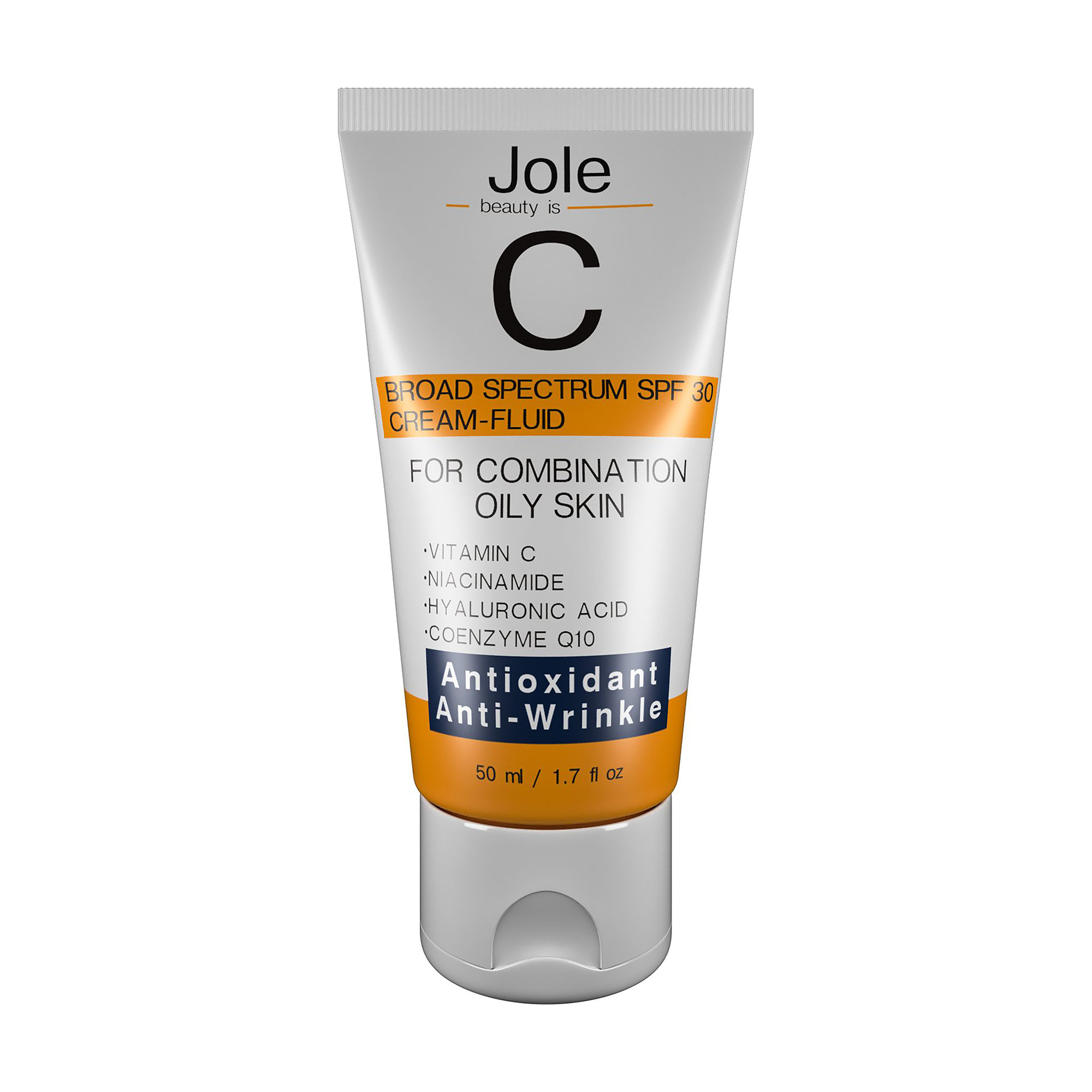 Легкий сонцезахисний крем для обличчя Jole Antioxidant Fluid Sunscreen SPF 30 Cream-Fluid, 50 мл